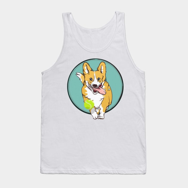 Corgi Fetching a ball Tank Top by mailboxdisco